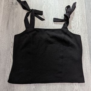 Old Navy Corset Style Top Bows Size Medium Black Alt Goth